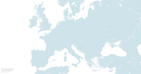 Fototapeta na wymiar ヨーロッパを中心とした青のドットマップ。　大サイズ。 