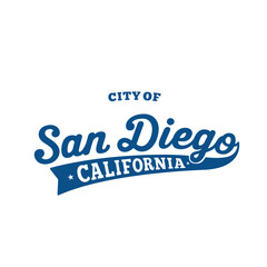 City of San Diego lettering design. San Diego, California typography design. Vector and illustration.