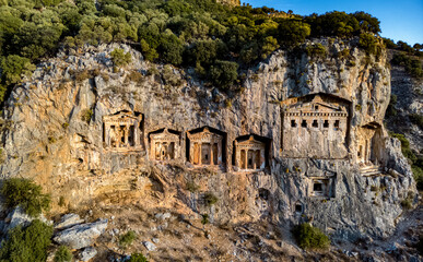 Lycian rock cut tombs of Dalyan in Mugla Province, Turkey