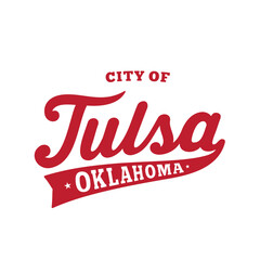 City of Tulsa lettering design. Tulsa, Oklahoma typography design. Vector and illustration.
