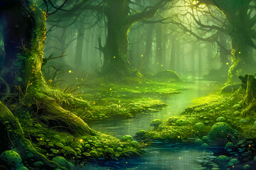 Enchanted mystical forest