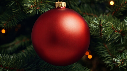 Obraz na płótnie Canvas Christmas red ball. Christmas and New Years eve