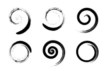 Set of Spiral Design Elements. Abstract Swirl Icons.