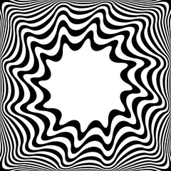 Abstract Op Art Wavy Lines Pattern with 3D Illusion Effect.