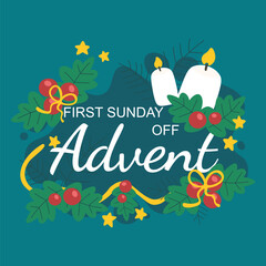 First Sunday of Advent background. - obrazy, fototapety, plakaty