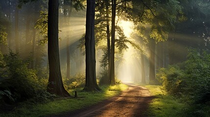 Misty Forest Morning Path