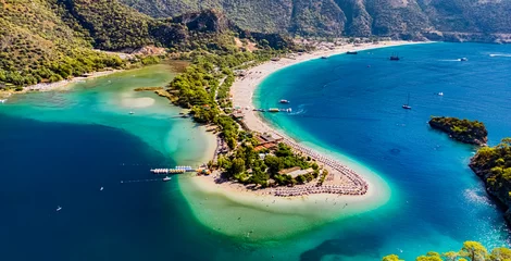 Poster Aerial view of Oludeniz in district of Fethiye, Mugla, Turkey © monticellllo