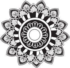 luxury mandala with background with flowers