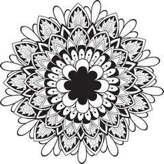 mandala art with vector floral ornament