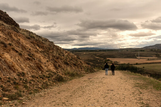 Scenic Mountain Path Leading to Bilbilis Roman Ruins in Calatayud