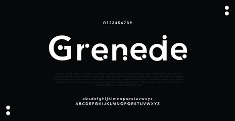 Grenada Abstract minimal modern alphabet fonts. Typography technology vector illustration