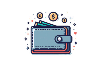 Money wallet vector icon
