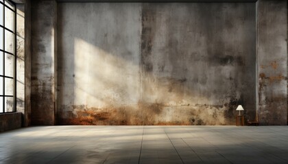 Empty room interior background with textured concrete wall   super high quality 3d render