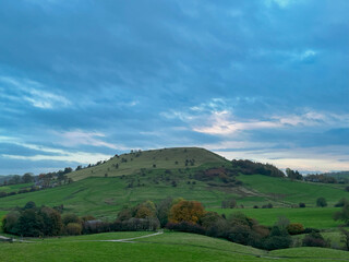 Stunning landscape image of Chrome Hill in Peak District National Park in UK  during beautiful Autumn day