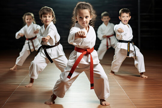 Asian kids karate martial arts