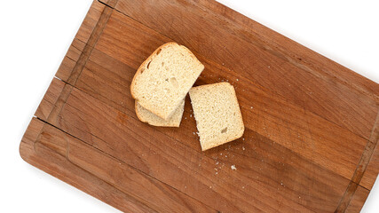 Sliced white bread isolated on white background, bakery.