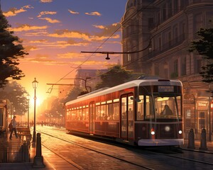 City tram sunset is a visual novel game.