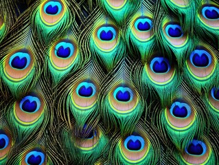 Obraz premium Peacock feathers on white background