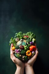 Nutrition à Portée de Main : Scène de Régime Sain avec Mini Légumes et Agriculture Biologique