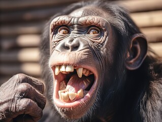 Chimpanzee Picking it s Teeth