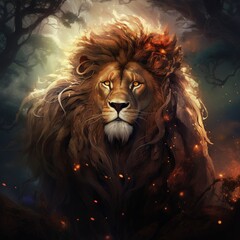 Naklejka premium Lion