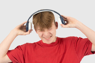 Teenage boy with headphones