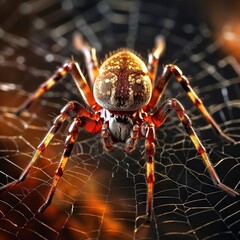 Insect. Cross spider on the web