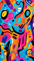 Fototapeta na wymiar Scribble Colorful modern hand drawn trendy abstract pattern