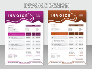 Creative Modern Elegant Simple and Minimal invoice template design