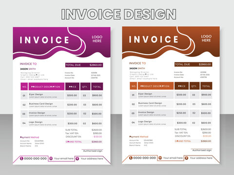 Creative Modern Elegant Simple and Minimal invoice template design