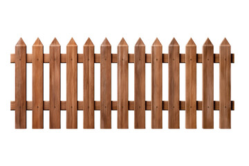 Wooden garden fence isolated on white background.generative ai
