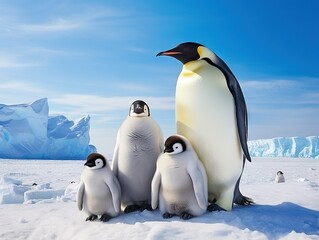 Fototapeta premium Emperor penguins (Aptenodytes forsteri)