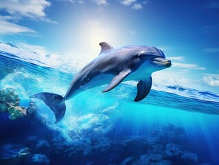 Naklejka premium Dolphin Jump