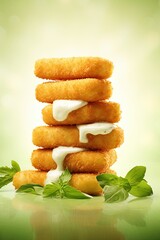 Mozzarella sticks with melting cheese. Generative Ai