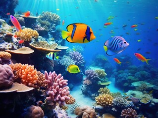 Obraz na płótnie Canvas Tropical fish on a coral reef