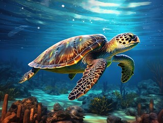 Fototapeta premium Two sea turtles