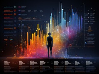Big data visualization. Futuristic info graphic