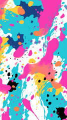 Fototapeta premium Splatter Colorful modern hand drawn trendy abstract pattern