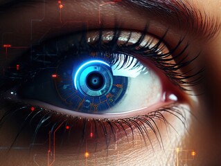 Laser vision correction. Woman`s eye. eye