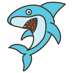 Naklejka premium shark cartoon