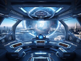 Space ship window interior