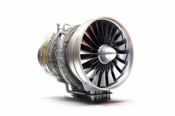 Jet engine for airplanes isolated on white background side view.generative ai
