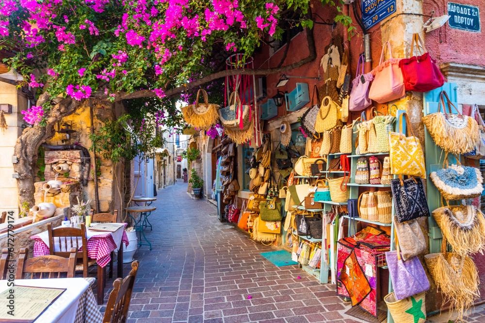 Wall mural market street in greece