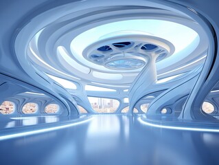 Fototapeta premium Futuristic modern interior