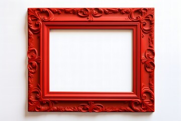 Red wood frame on white backgraund..
