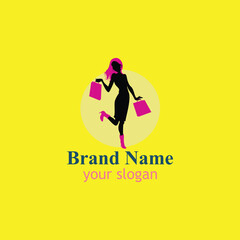 clothes fashion boutique shopping brand store logo design vector