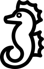 Minimalist silhouette of a seahorse