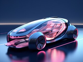 Autonomous car with passengers Future technology smart car concept - obrazy, fototapety, plakaty