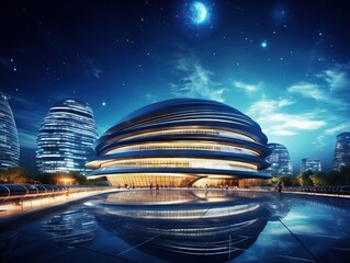 Galaxy SOHO night Beijing  - obrazy, fototapety, plakaty