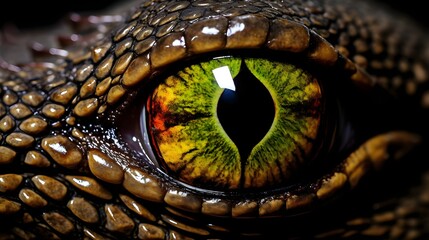 Fototapeta premium close up of an eye of a crocodile